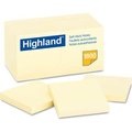 3M Highland„¢Self-Stick Notes 654918PK, 3" x 3", Yellow, 100 Sheets, 18/Pack 654918PK